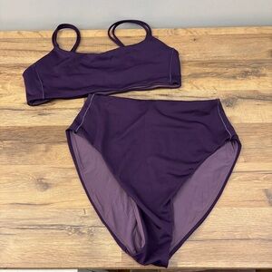 Left On Friday Pool Days D+ Top & High Tide Bottom Bikini Swim Legend Purple